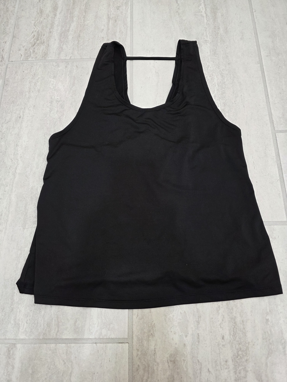 SHEIN Black Scoop-Back Tank Top